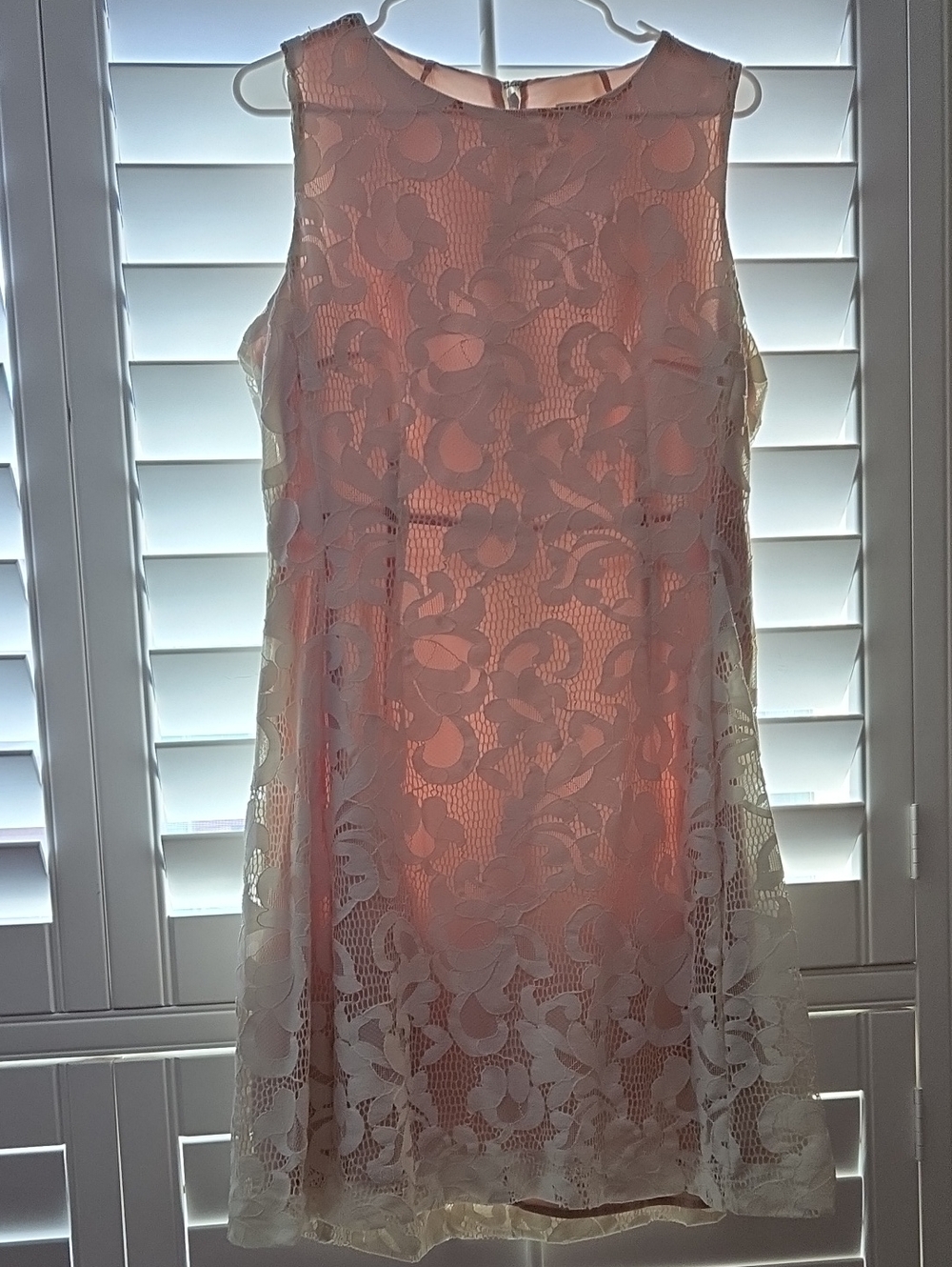 Sleeveless Cream Lace A-Line Dress
